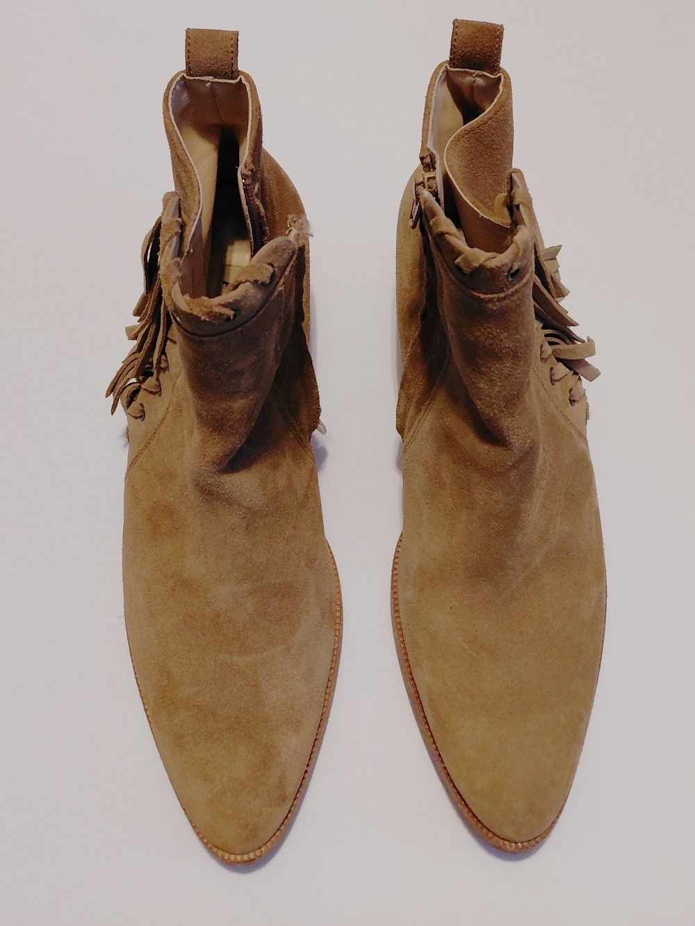 PAUL GREEN Women's Tan Suede Ankle Boot with Side Tassel  Size 5